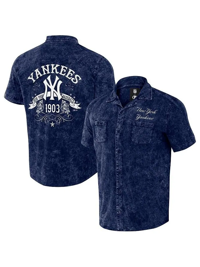 Мужская рубашка на пуговицах из коллекции Darius Rucker от New York Yankees Denim Team Color