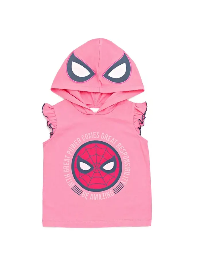 Детский комплект для девочек SPIDERMAN "Spidey and His Amazing Friends": топ и шорты из мягкого — изображение 9 из 9