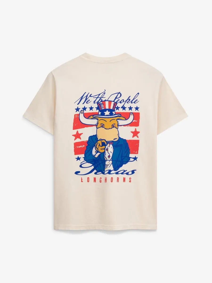 Футболка с принтом Uncle Sam Mascot Image One — изображение 2 из 3, бежевый