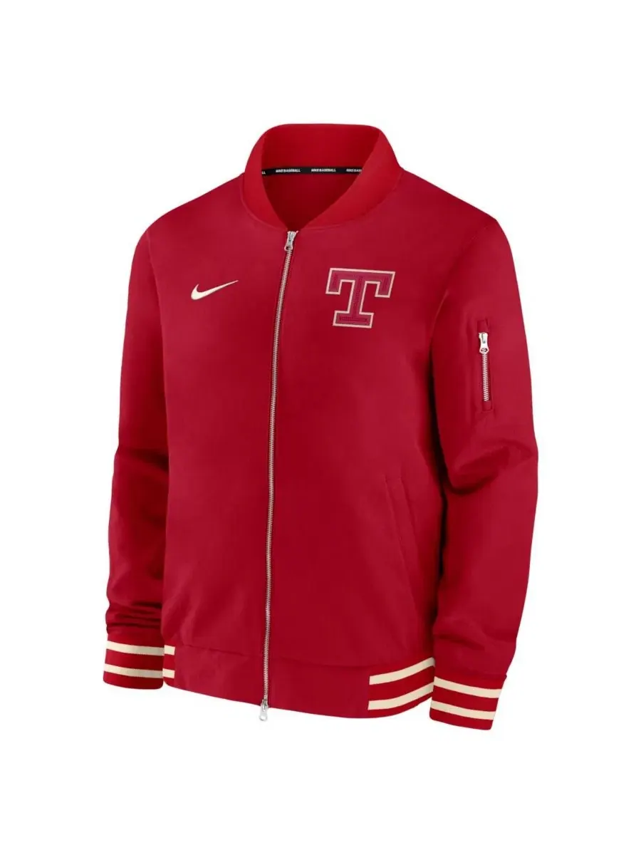 Мужская куртка-бомбер Nike Texas Rangers 2026 City Connect — изображение 2 из 3, красный