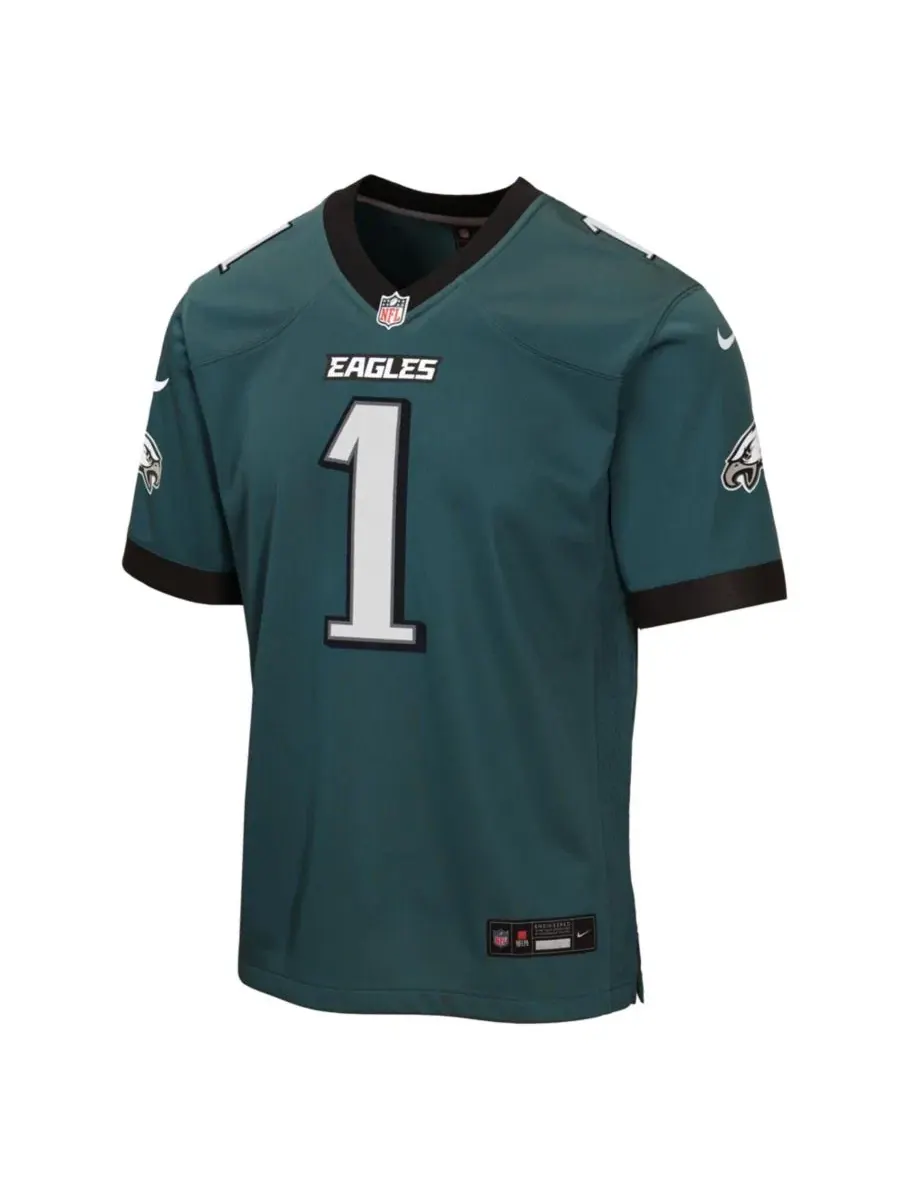 Детская футболка с длинным рукавом Jalen Hurts Philadelphia Eagles Nike — изображение 2 из 3, зеленый