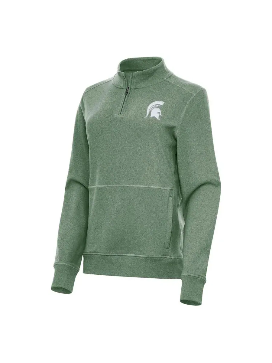 Флисовая кофта на молнии Michigan State Spartans Antigua — изображение 1 из 1, зеленый