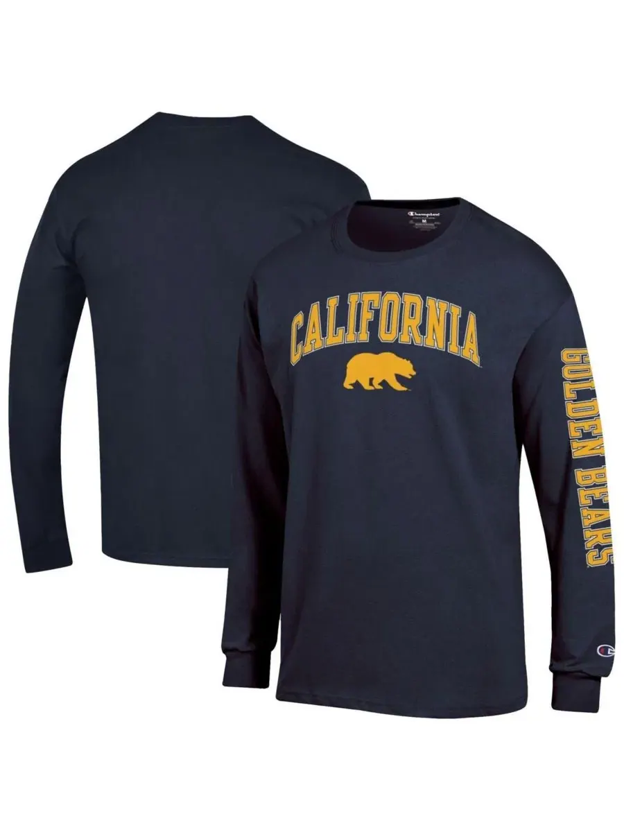 Футболка с длинным рукавом с принтом Cal Bears Arch Over Logo Champion — изображение 1 из 3, темно-синий