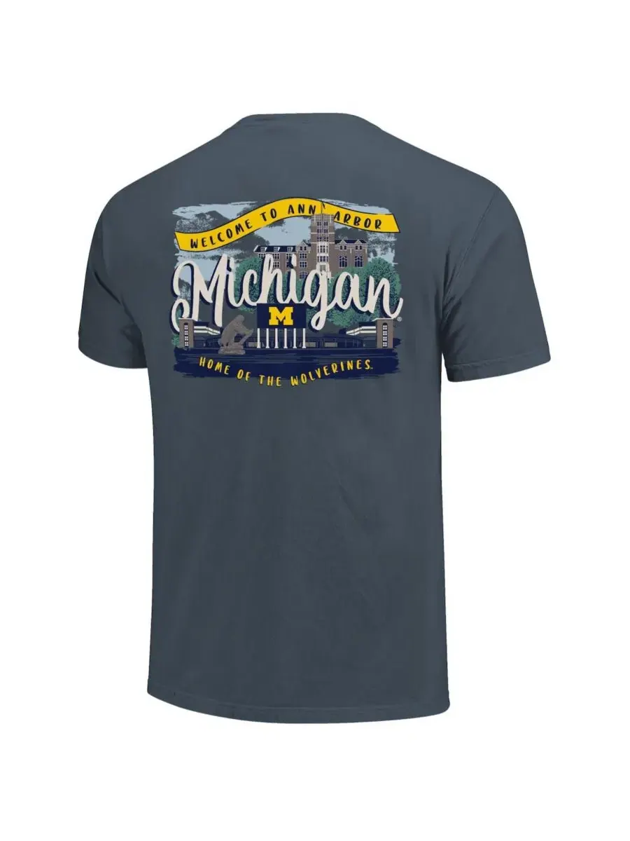 Футболка с принтом Michigan Wolverines — изображение 3 из 3, темно-синий