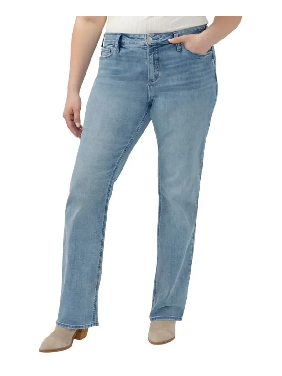 Джинсы клеш с завышенной талией Elyse Plus Size Silver Jeans Co., Backstage — изображение 1 из 8