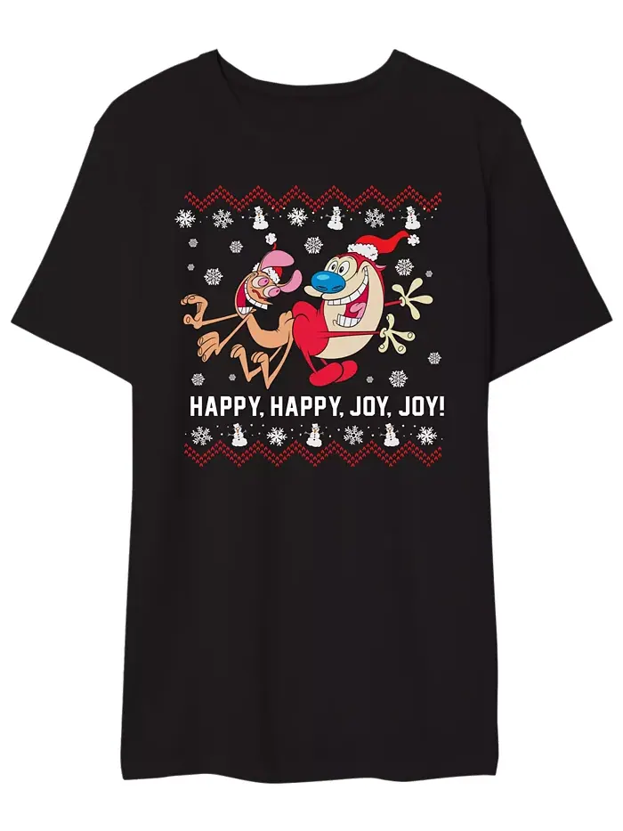 Футболка мужская с принтом Happy Happy Joy Joy AIRWAVES — изображение 1 из 1