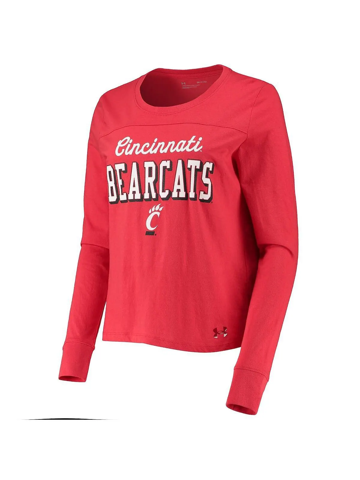 Красная женская футболка Cincinnati Bearcats Cincy с длинным рукавом Under Armour — изображение 2 из 3, красный