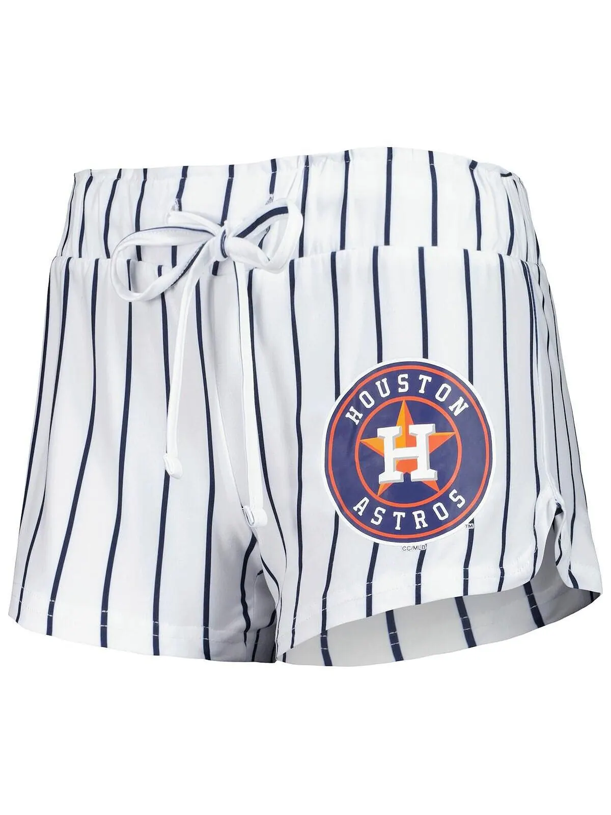 Женский белый комплект для сна с майкой и шортами в тонкую полоску Houston Astros Reel Concepts — изображение 4 из 4