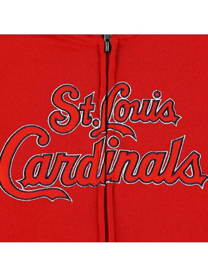 Красная флисовая толстовка с молнией во всю длину и надписью Big Boys and Girls St. Louis Cardinals — изображение 2 из 2