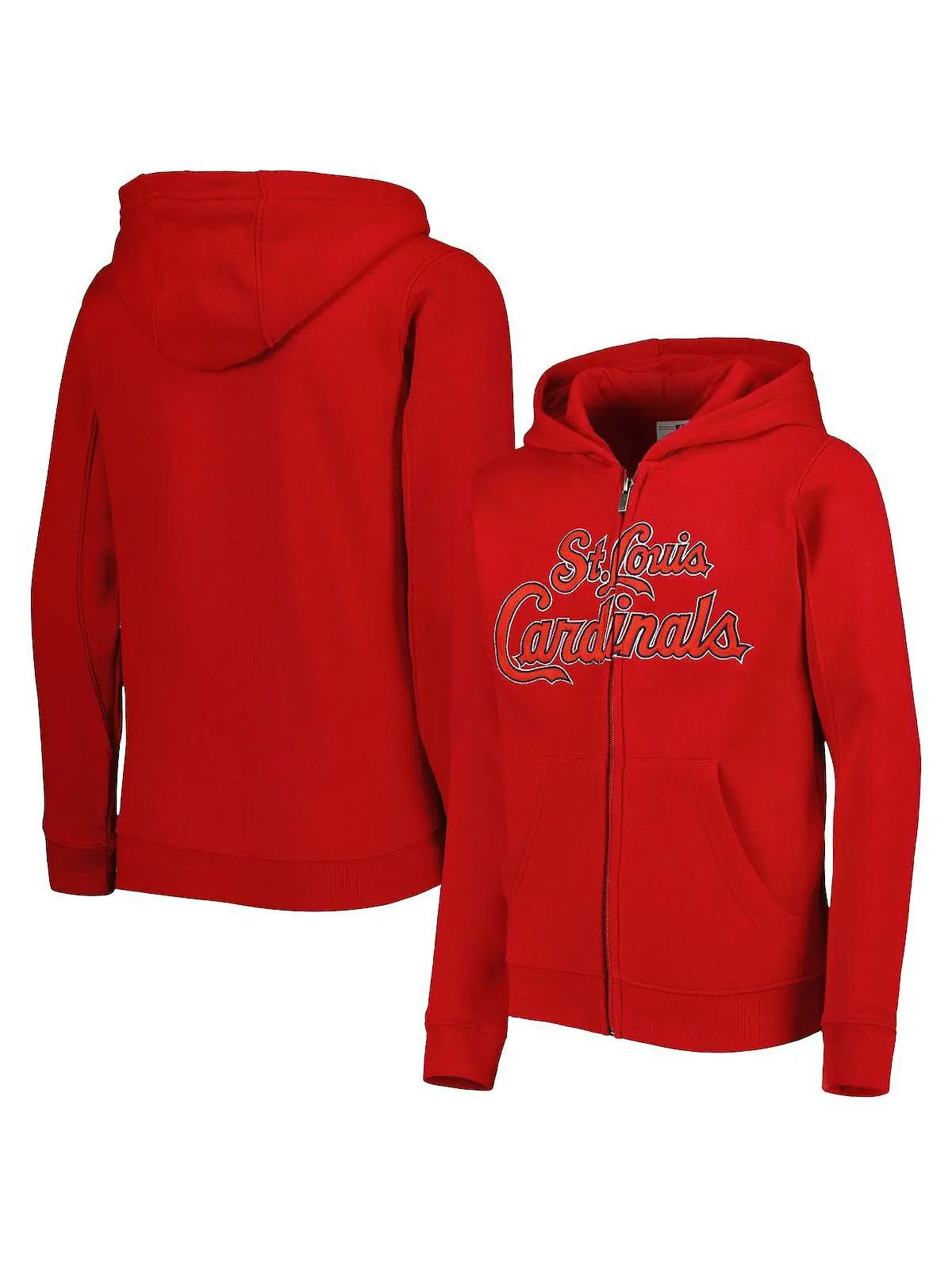 Красная флисовая толстовка с молнией во всю длину и надписью Big Boys and Girls St. Louis Cardinals
