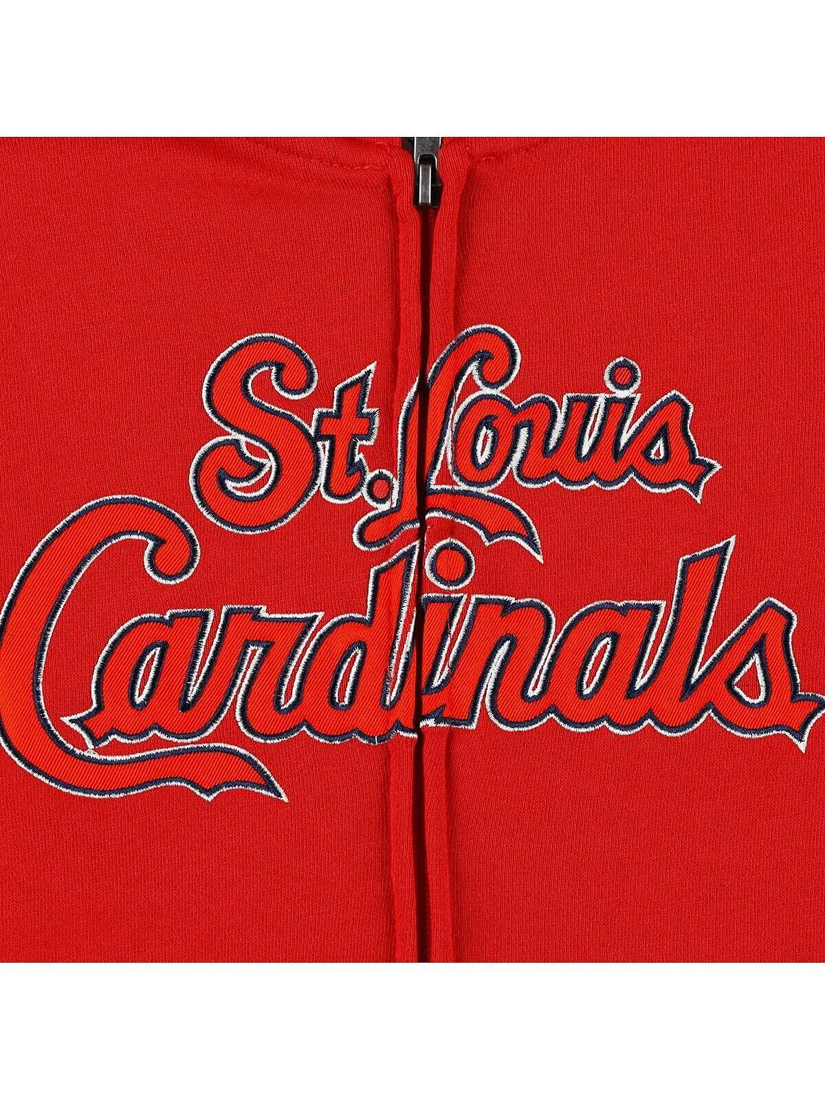 Красная флисовая толстовка с молнией во всю длину и надписью Big Boys and Girls St. Louis Cardinals — изображение 2 из 2