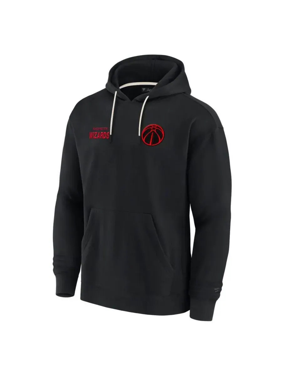 Fanatics Мужская и женская черная толстовка с капюшоном Washington Wizards Elements из супермягкого — изображение 2 из 3