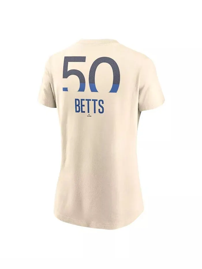 Женская футболка Mookie Betts Cream Los Angeles Dodgers 2024 City Connect Fuse с именем и номером — изображение 3 из 3