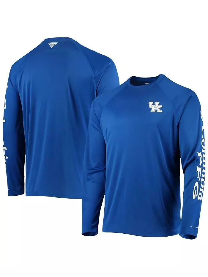 Мужская футболка Royal Kentucky Wildcats Terminal Tackle Omni-Shade Raglan с длинным рукавом — изображение 1 из 3
