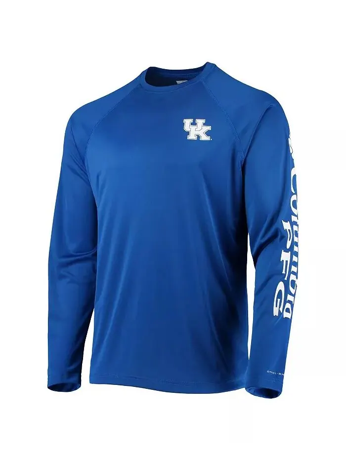 Мужская футболка Royal Kentucky Wildcats Terminal Tackle Omni-Shade Raglan с длинным рукавом — изображение 2 из 3