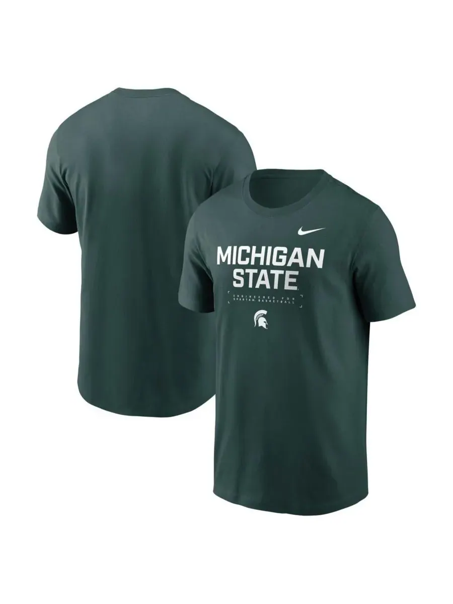 Nike Мужская зеленая футболка Michigan State Spartans 2025 Courtside Basketball Performance — изображение 1 из 3, зеленый