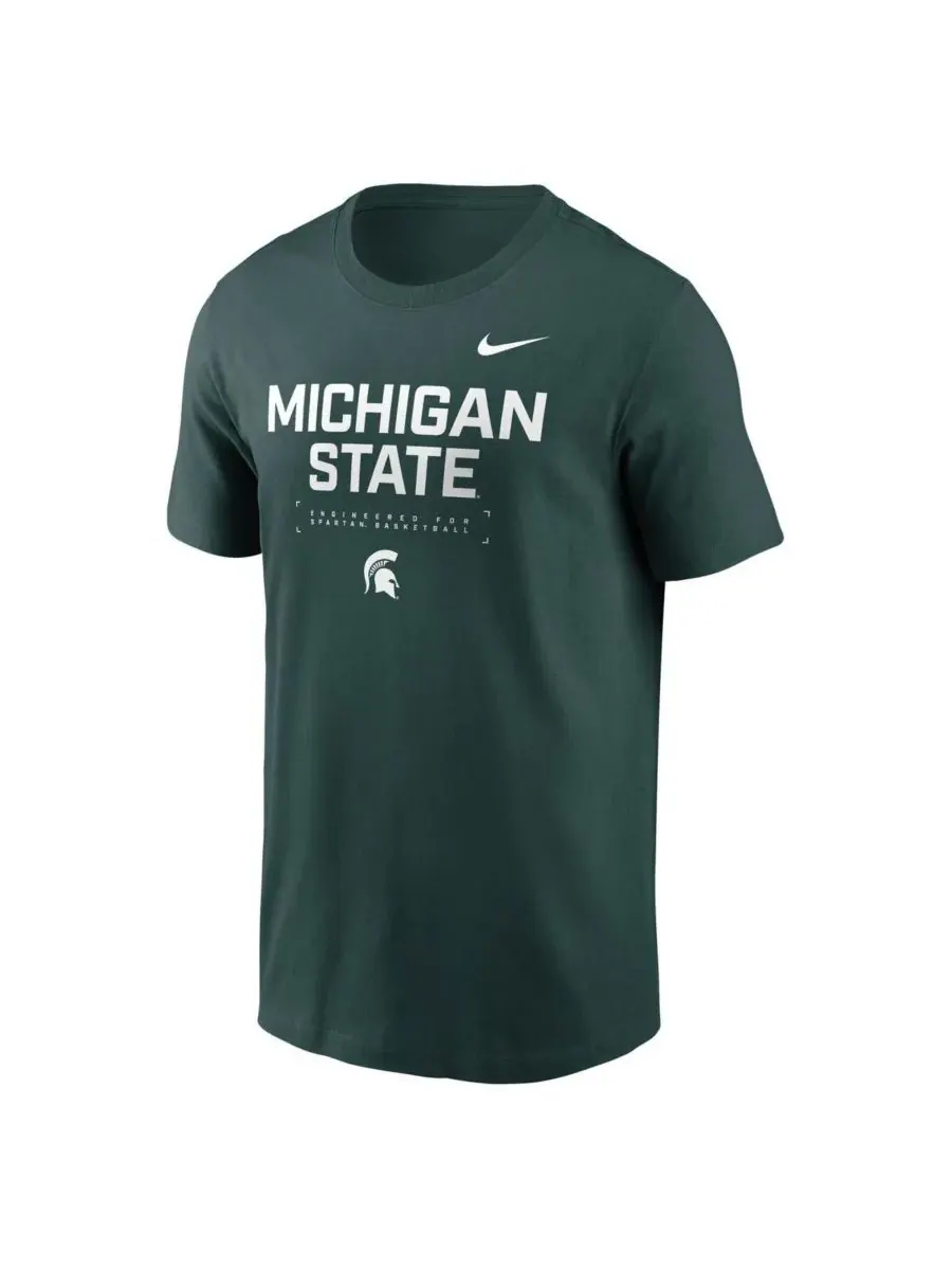 Nike Мужская зеленая футболка Michigan State Spartans 2025 Courtside Basketball Performance — изображение 2 из 3, зеленый