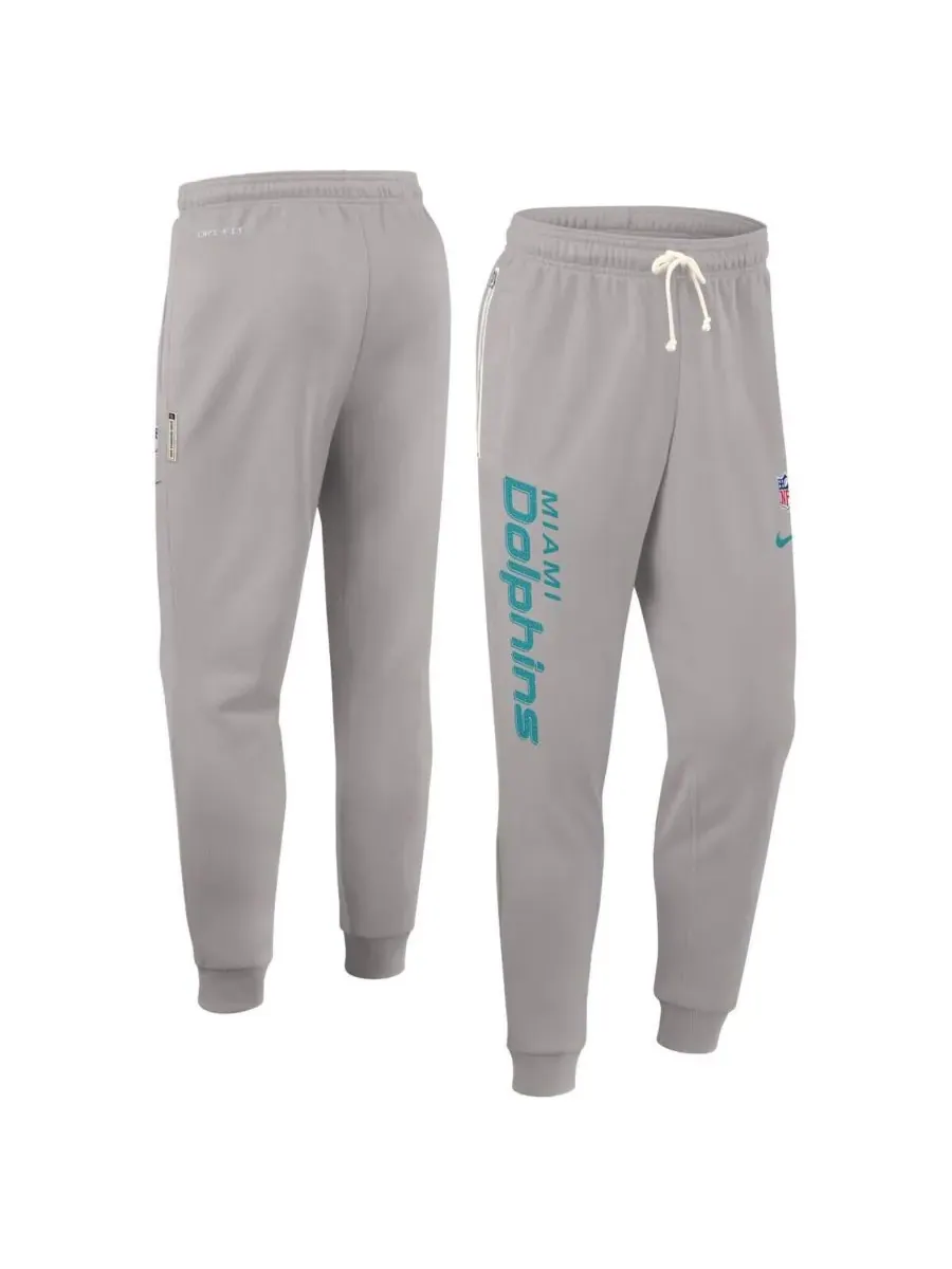 Nike Мужские серые спортивные брюки-клеш для игры на поле команды Miami Dolphins — изображение 4 из 5, серый