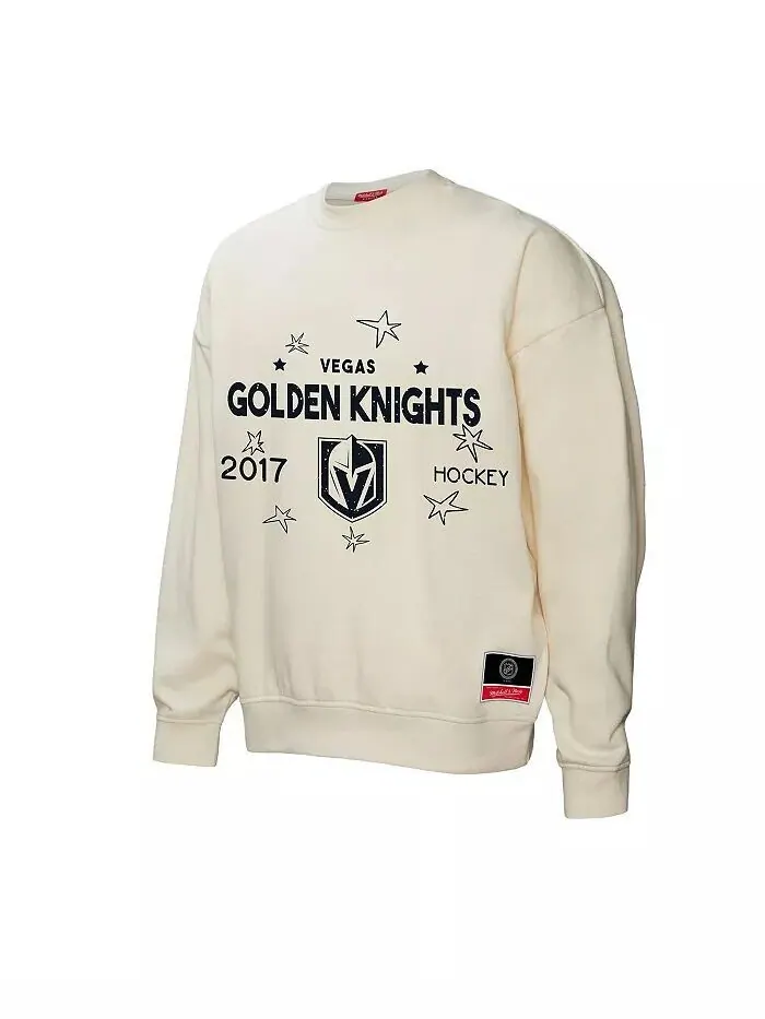 Женская кремовая толстовка Vegas Golden Knights Logo 3.0 с пуловером Mitchell & Ness — изображение 3 из 3