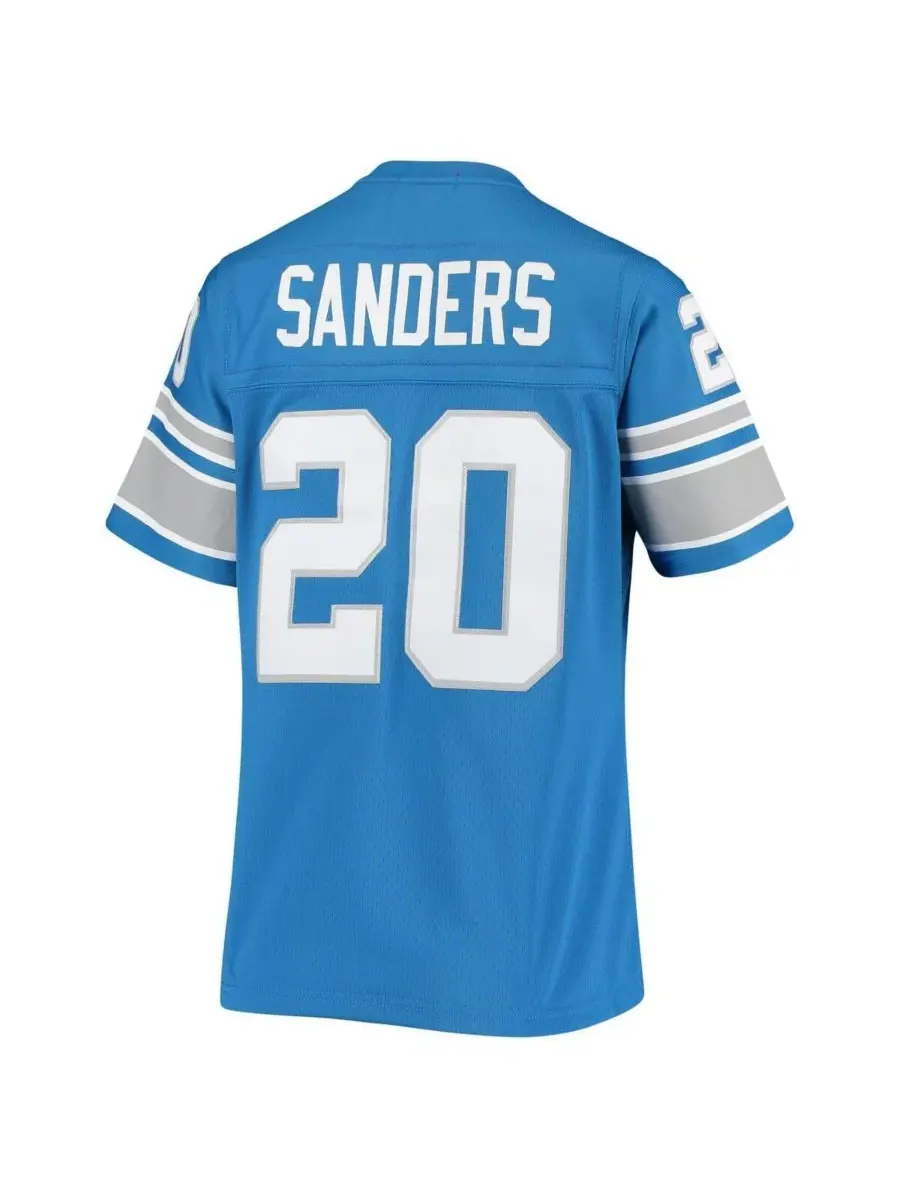Mitchell & Ness Женская синяя реплика майки Барри Сандерса из команды Detroit Lions образца 1996 — изображение 2 из 3, синий