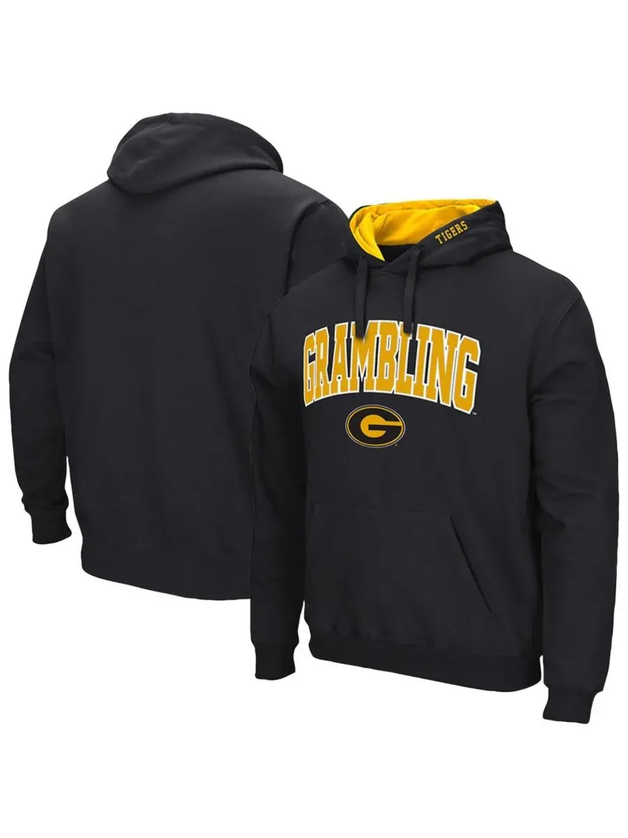 Colosseum Мужская черная толстовка с капюшоном Grambling Tigers Arch Logo 3.0 — изображение 1 из 3, черный