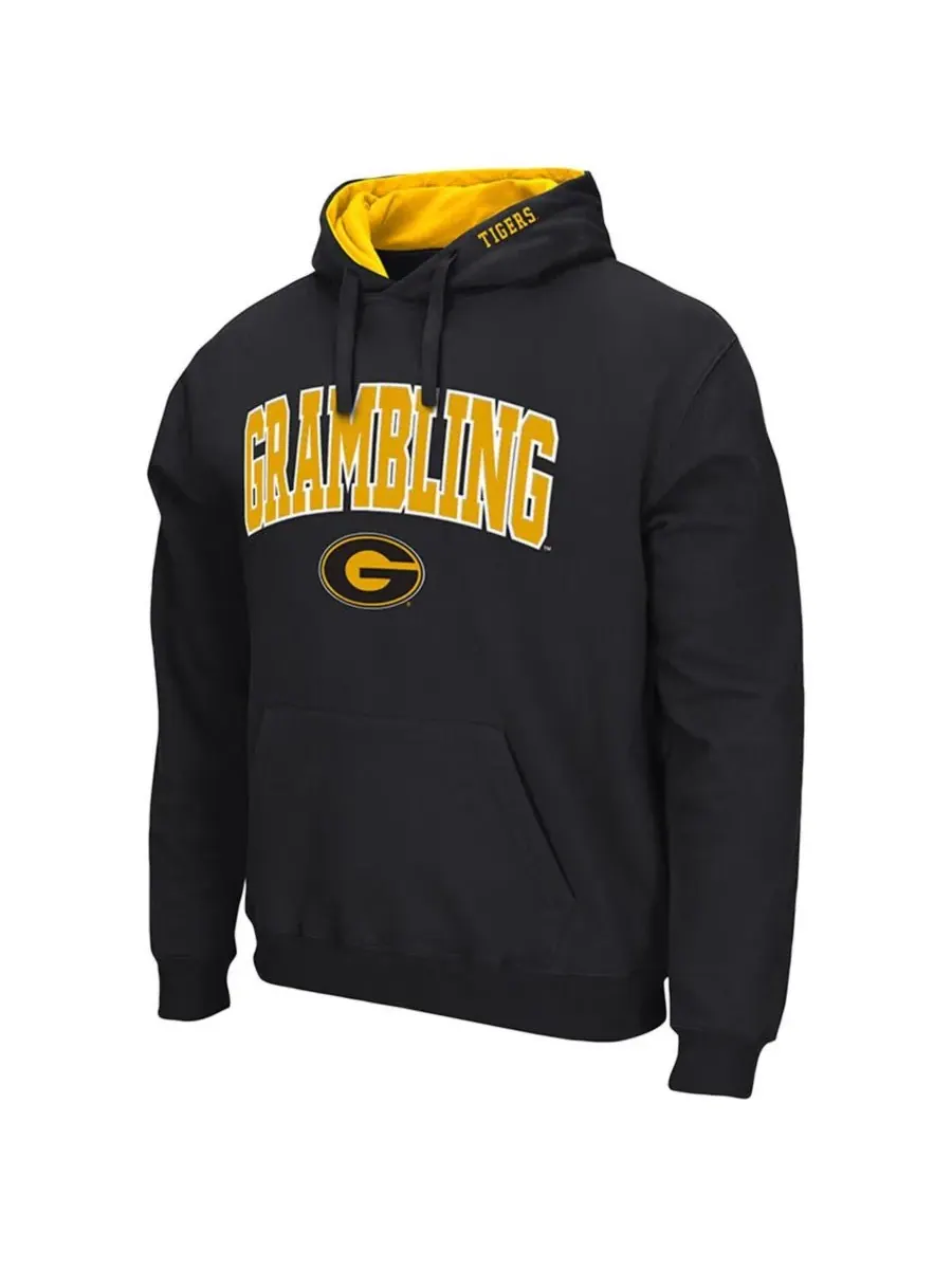 Colosseum Мужская черная толстовка с капюшоном Grambling Tigers Arch Logo 3.0 — изображение 2 из 3, черный