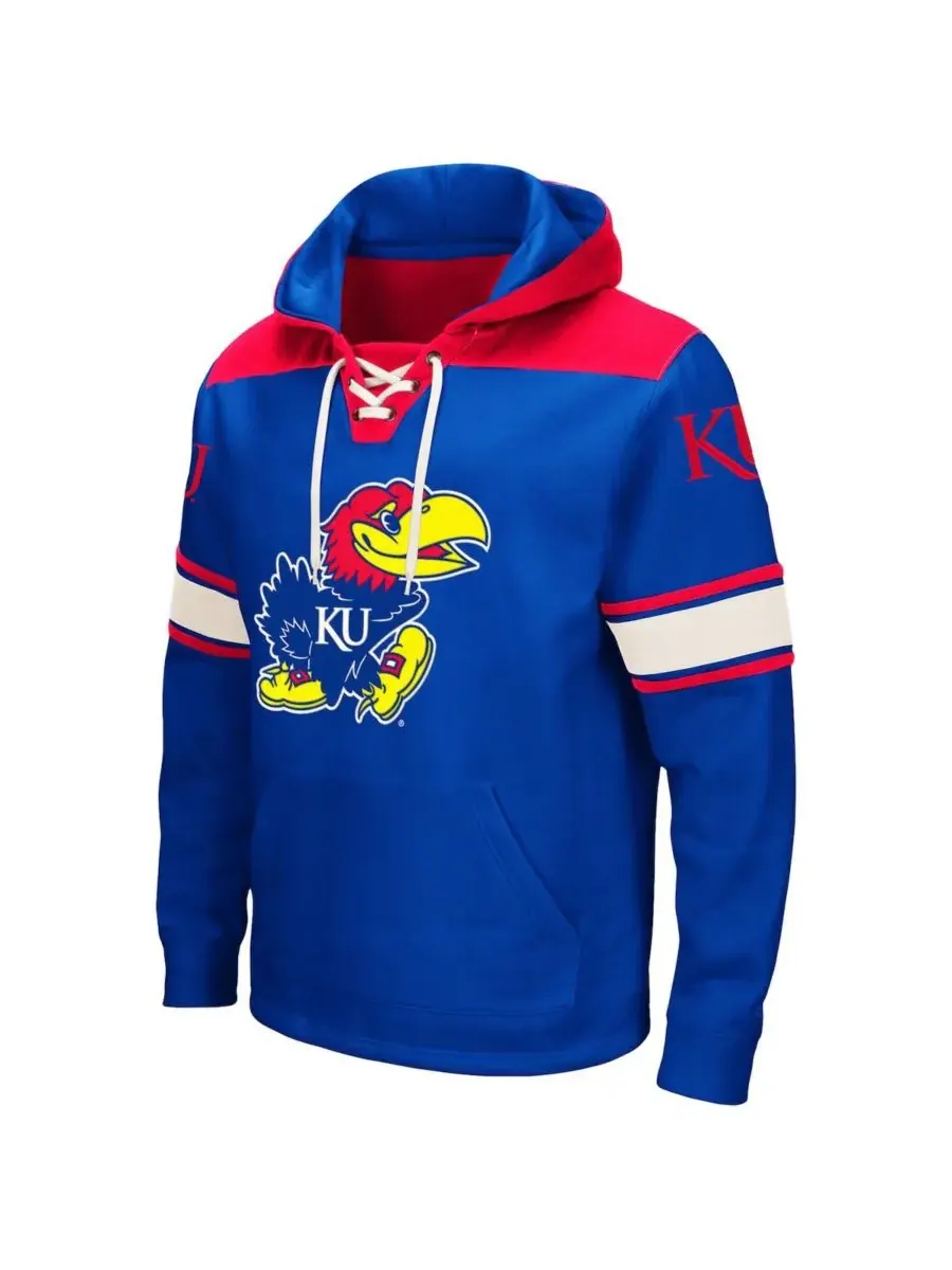 Мужская толстовка с капюшоном на шнуровке Royal Kansas Jayhawks 2.0 Colosseum — изображение 2 из 4, королевский
