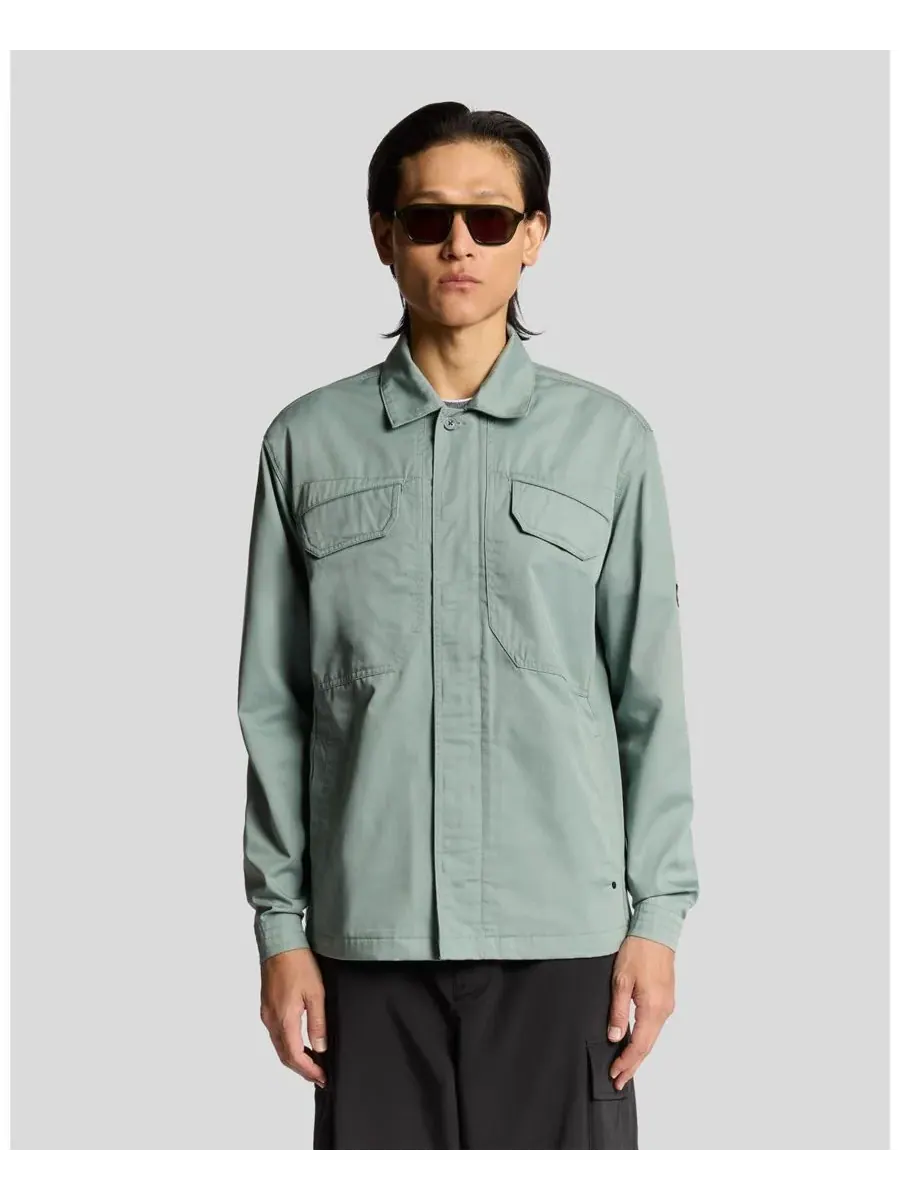 Мужская рубашка с длинными рукавами и множеством карманов Lyle & Scott, Cold Mint — изображение 1 из 8