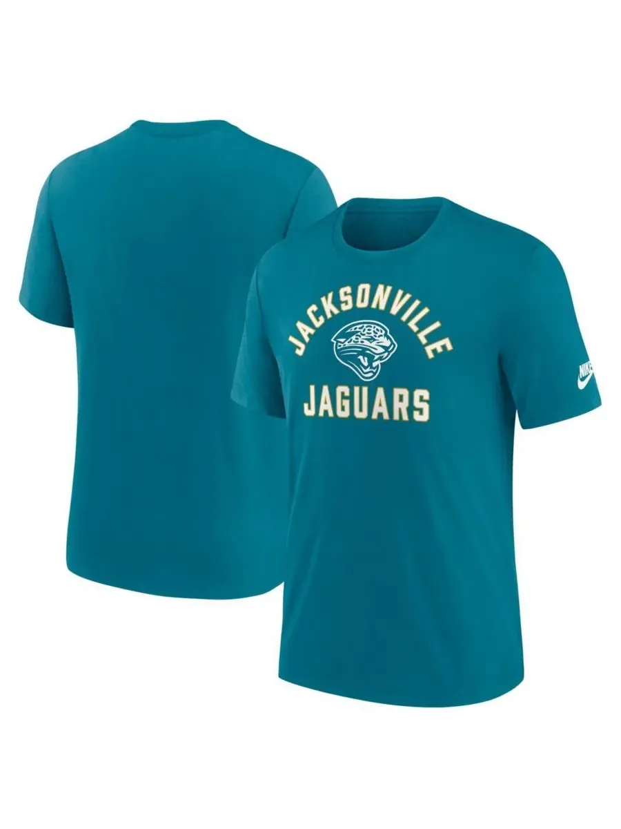 Nike Мужская бирюзовая футболка Jacksonville Jaguars Favorable Timeline Tri-Blend — изображение 1 из 3, бирюзовый