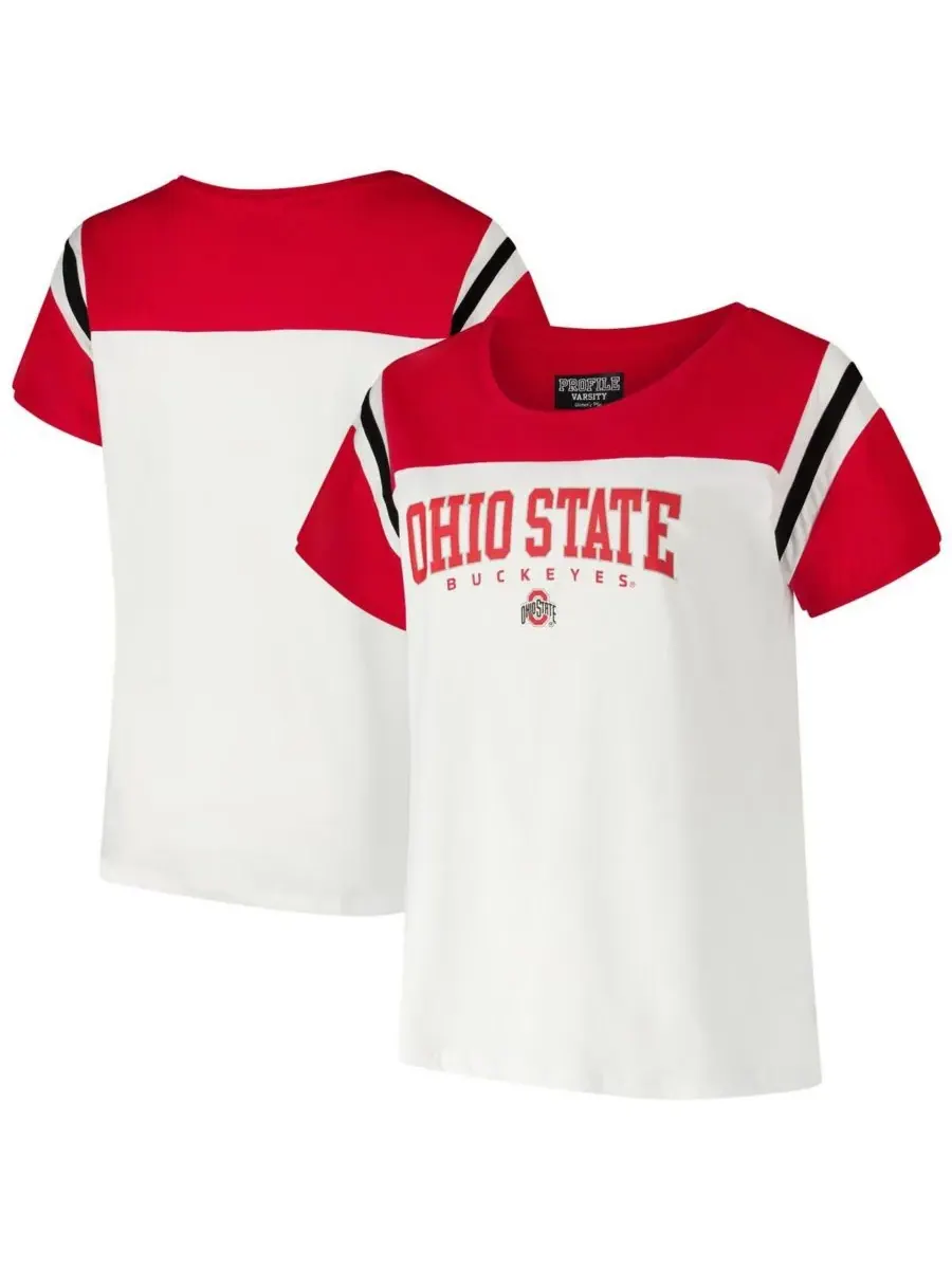 Fanatics Женская белая футболка Ohio State Buckeyes большого размера с символикой команды — изображение 1 из 3, белый