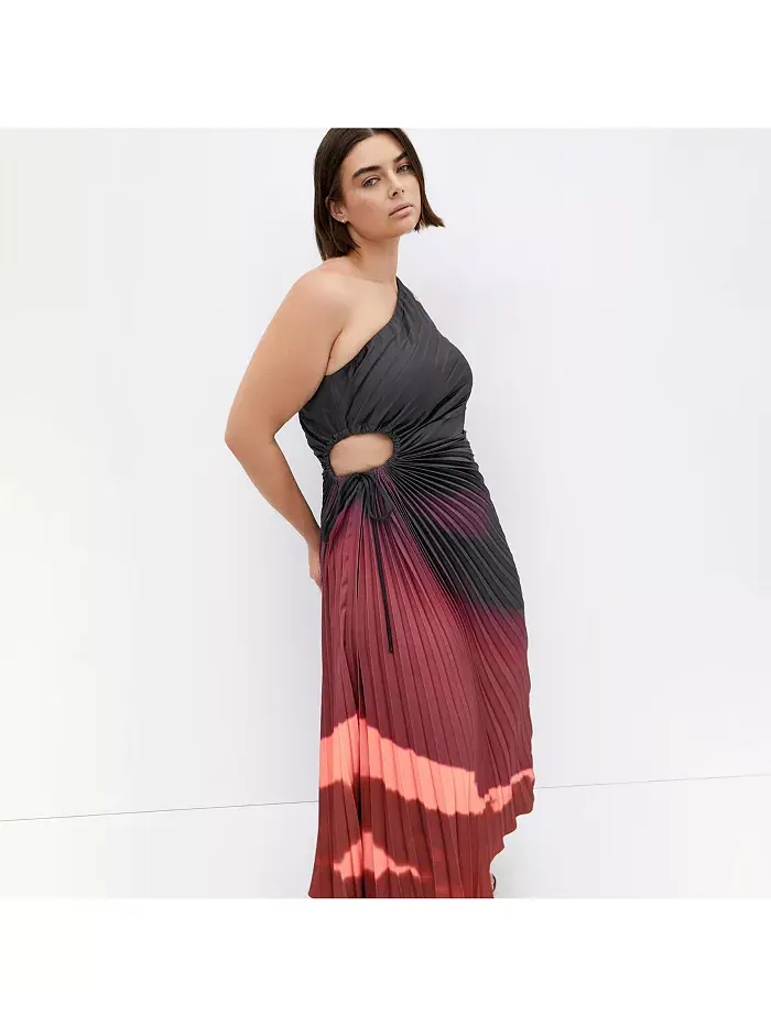 Платье макси с плиссировкой Aliza Print для полных CITY CHIC — изображение 2 из 5