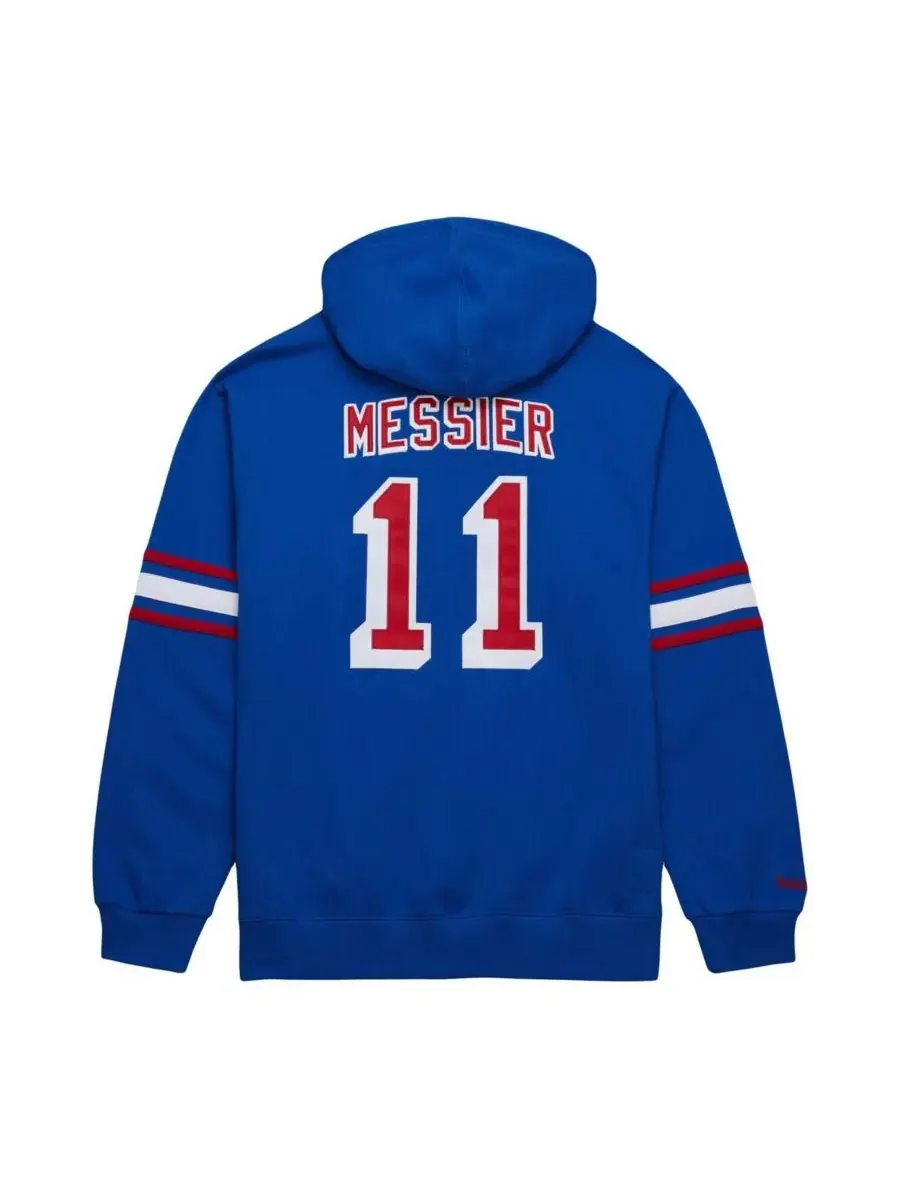 Mitchell & Ness Мужская толстовка с капюшоном Mark Messier Blue New York Rangers с именем и номером — изображение 3 из 4