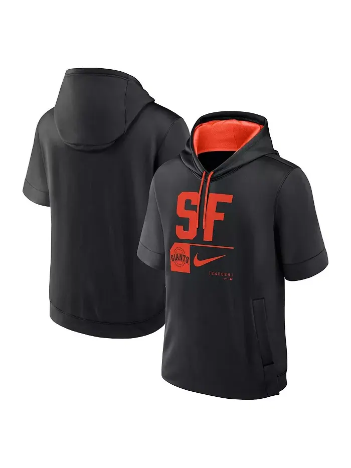 Мужская черная толстовка с капюшоном San Francisco Tri Code Lockup с короткими рукавами Nike — изображение 1 из 3