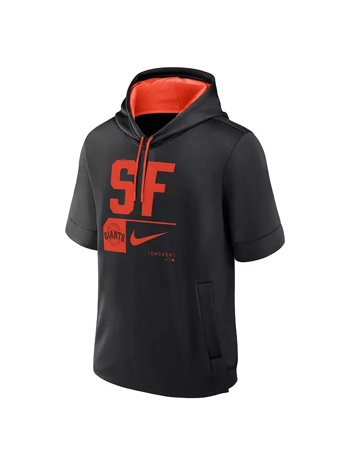 Мужская черная толстовка с капюшоном San Francisco Tri Code Lockup с короткими рукавами Nike — изображение 2 из 3