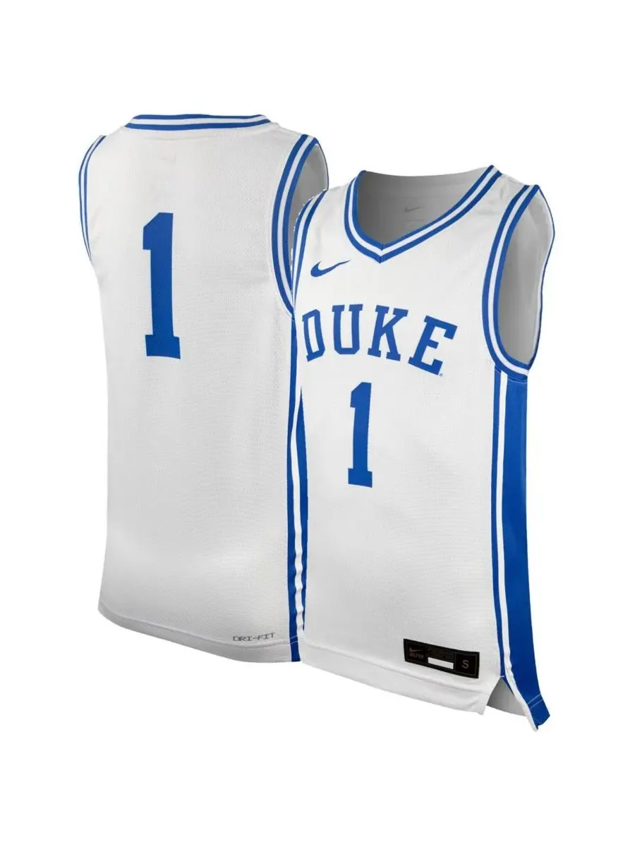 Nike Детская баскетбольная майка №1, белая, с символикой Duke Blue Devils, реплика — изображение 1 из 3, белый