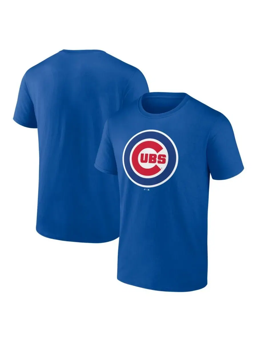 Футболка с принтом Chicago Cubs Logo Athletic — изображение 1 из 3, королевский