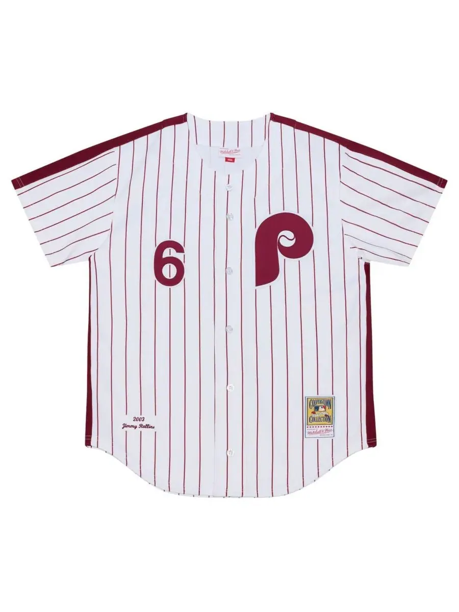 Джерси Mitchell & Ness Philadelphia Phillies 2003 Cooperstown Collection, Jimmy Rollins — изображение 4 из 4, белый