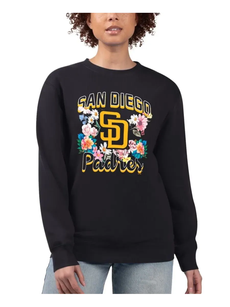 Женский свитшот с принтом Flowers Graphic, San Diego Padres G-III 4Her by Carl Banks — изображение 1 из 2, черный