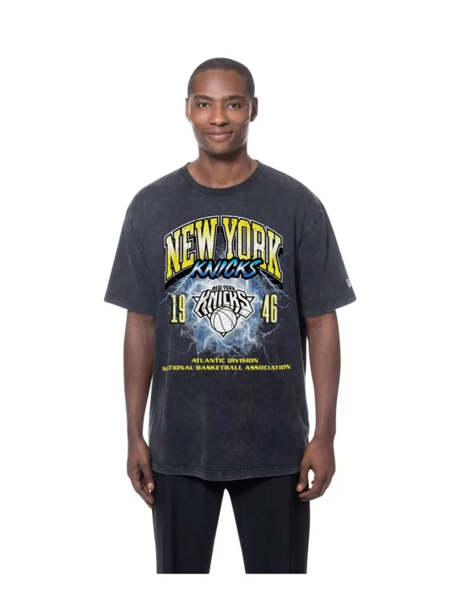 Футболка с принтом New York Knicks New Era — изображение 1 из 4, черный