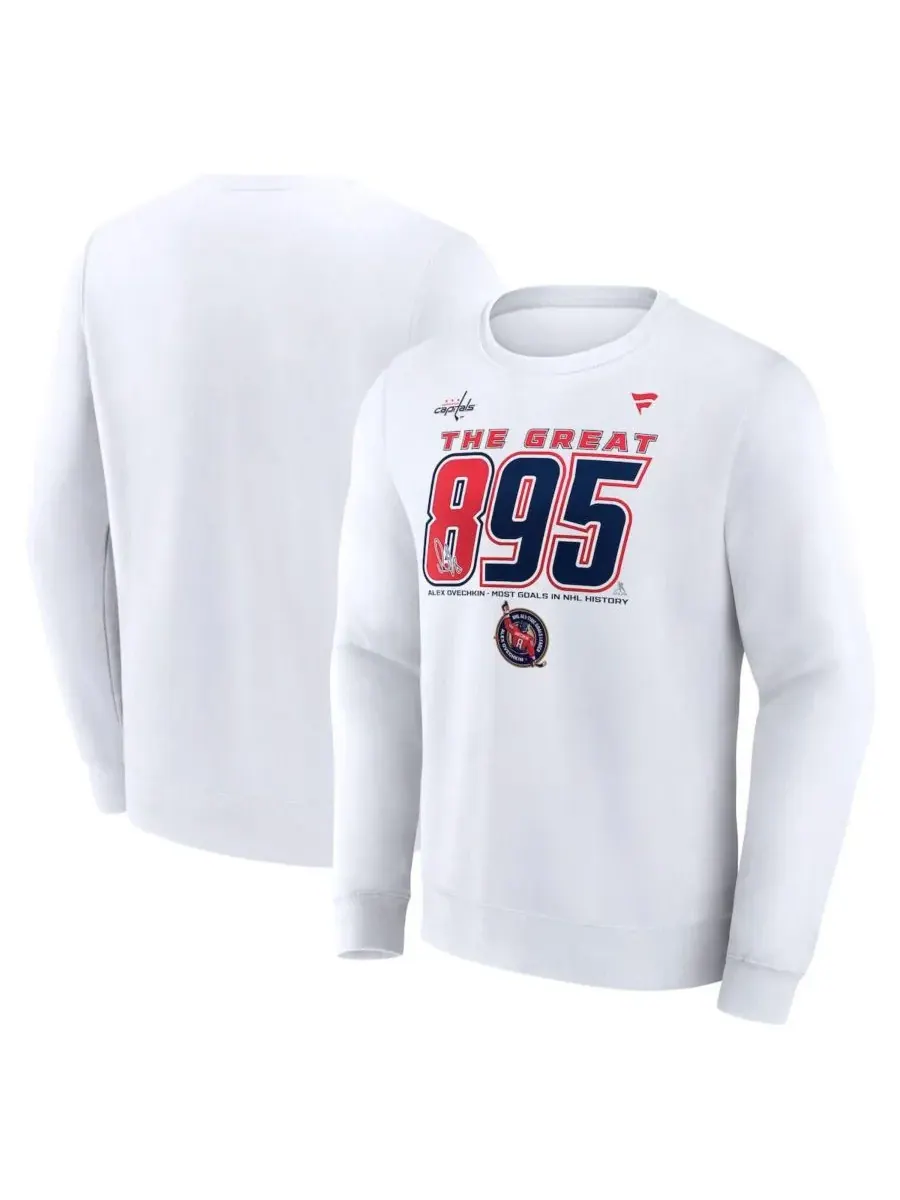 Fanatics Мужская белая толстовка Alexander Ovechkin Washington Capitals NHL The Great 895 из флиса — изображение 1 из 3