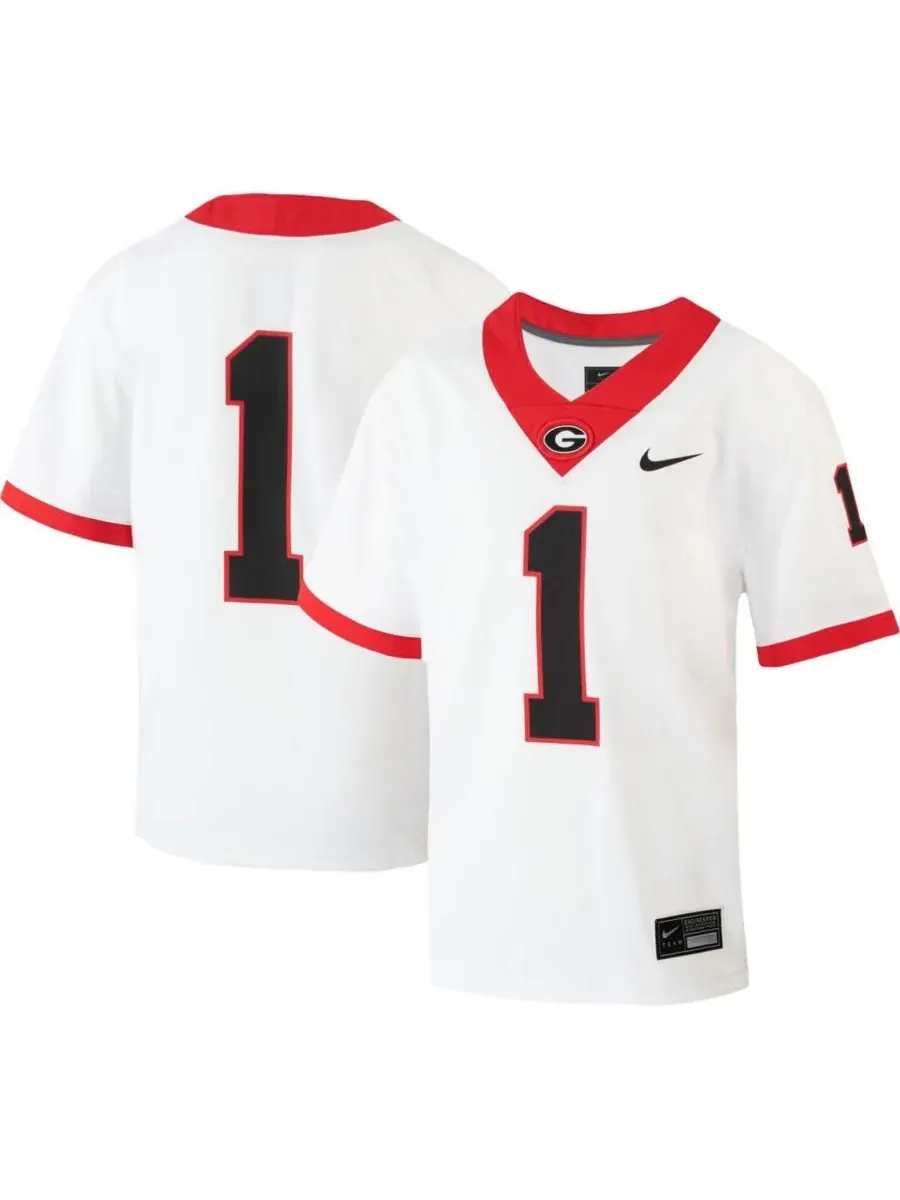 Nike Футболка Big Boys #1 White Georgia Bulldogs 1st Armored Division Old Ironsides Untouchable — изображение 1 из 3, белый