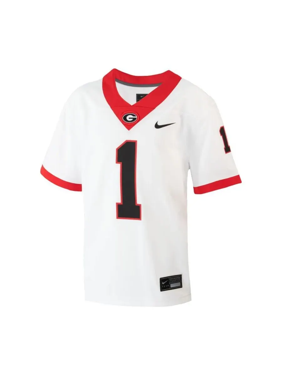 Nike Футболка Big Boys #1 White Georgia Bulldogs 1st Armored Division Old Ironsides Untouchable — изображение 2 из 3, белый