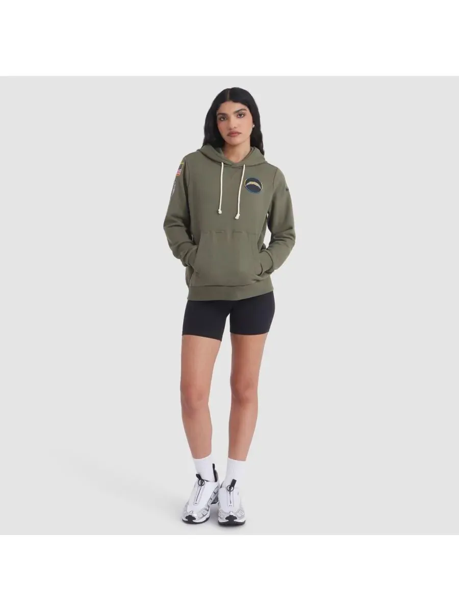 Nike Женская толстовка оливкового цвета Los Angeles Chargers 2025 Salute to Service Sideline — изображение 3 из 3, оливковый