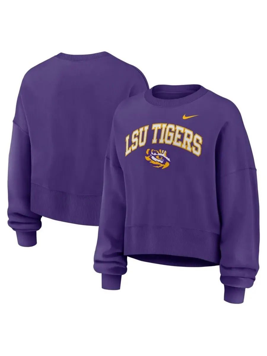 Nike Женская фиолетовая толстовка-пуловер с изображением эмблемы команды LSU Tigers и арки Феникса — изображение 1 из 3