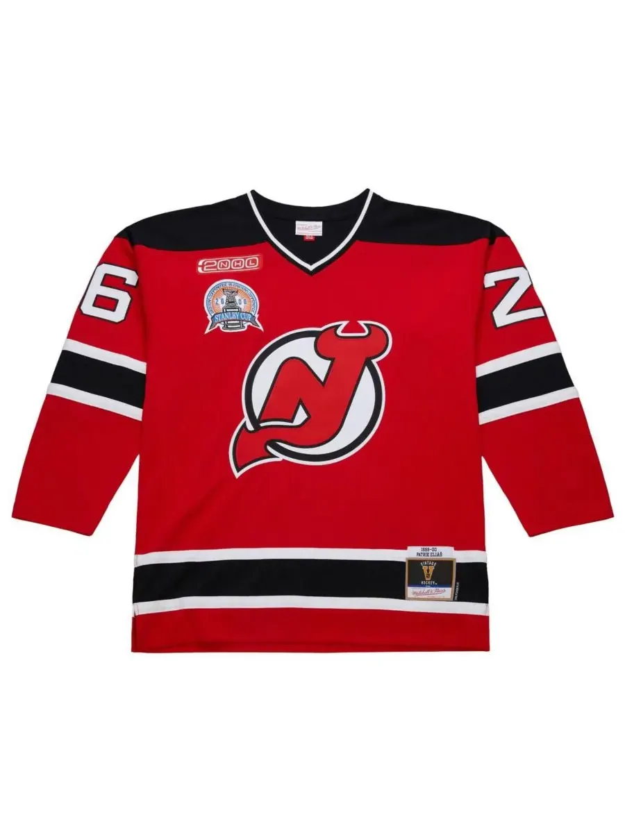 Mitchell & Ness Мужская красная майка Патрика Элиаса, "Нью-Джерси Девилз" сезона 1999-2000, для — изображение 5 из 5, красный