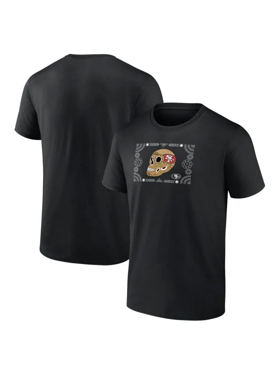 Fanatics Mto Label Мужская черная футболка San Francisco 49ers с изображением сахарного черепа — изображение 1 из 3, черный