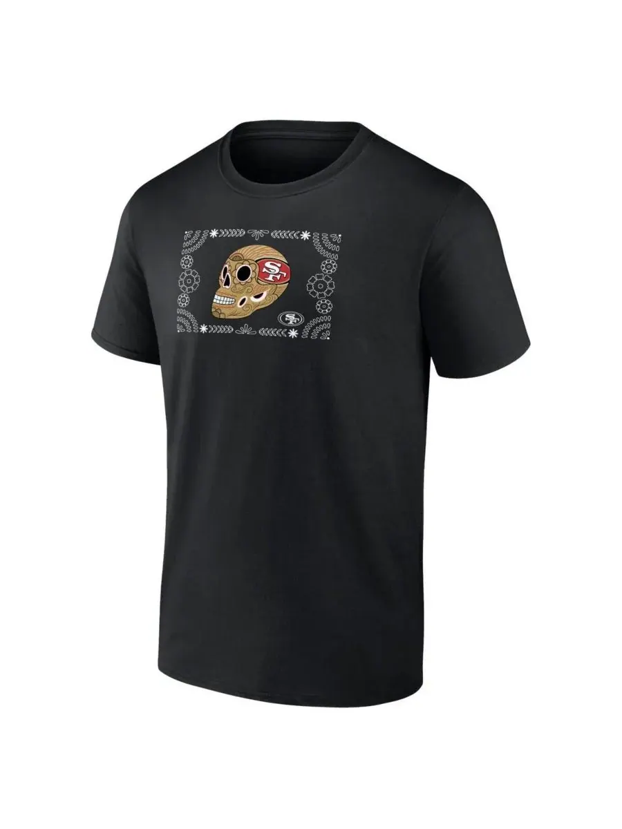 Fanatics Mto Label Мужская черная футболка San Francisco 49ers с изображением сахарного черепа — изображение 3 из 3, черный