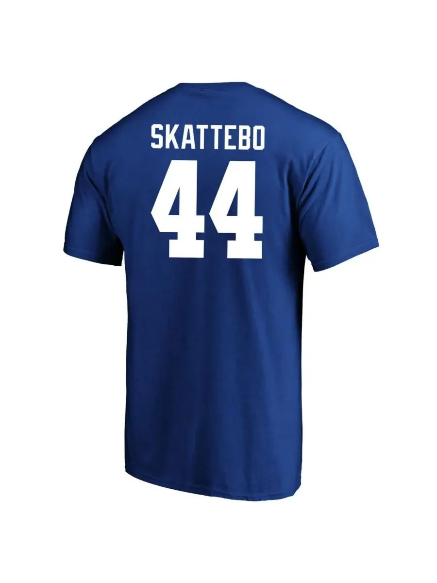 Мужская футболка Cam Skattebo Royal New York Giants с большим номером и фамилией Fanatics — изображение 2 из 3, королевский