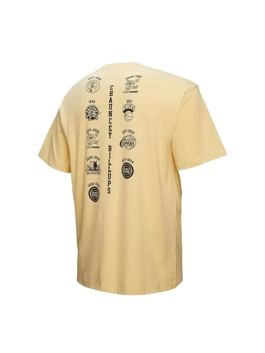 Mitchell & Ness Мужская футболка Chauncey Billups Cream Detroit Pistons Premium — изображение 4 из 5, бежевый