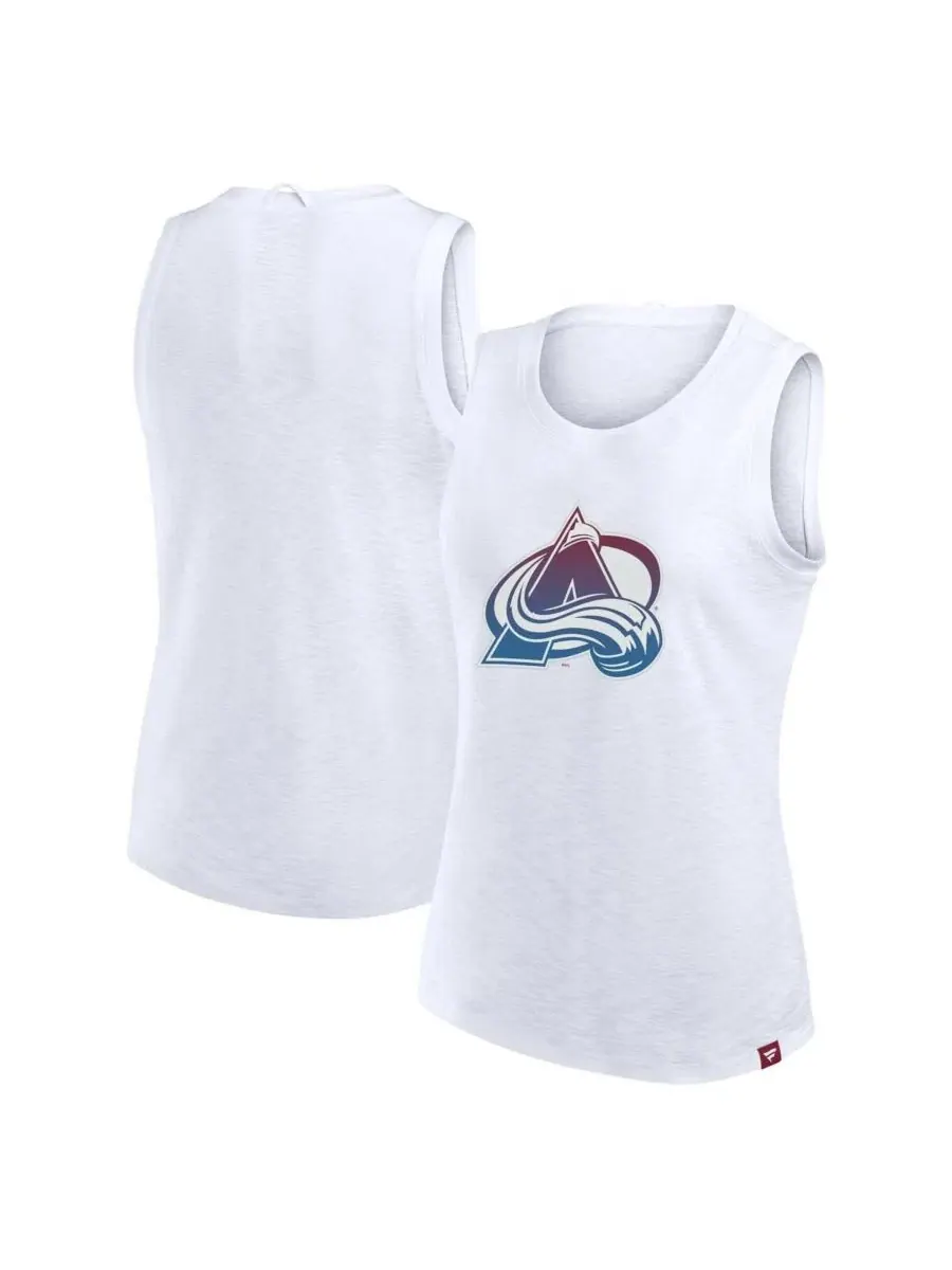 Женская белая майка Colorado Avalanche Slub Tank Top Fanatics — изображение 1 из 3, белый